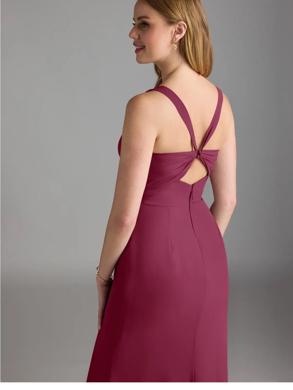 Azazie Mero Mulberry Square-Neck Dress - Picture 4 of 15